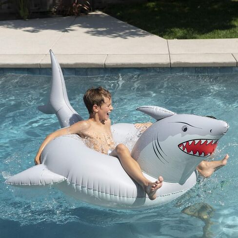 GoFloats 'Great White Bite' Shark Pool Float Party Tube - Inflatable Rafts, Adults & Kids in Kuwait