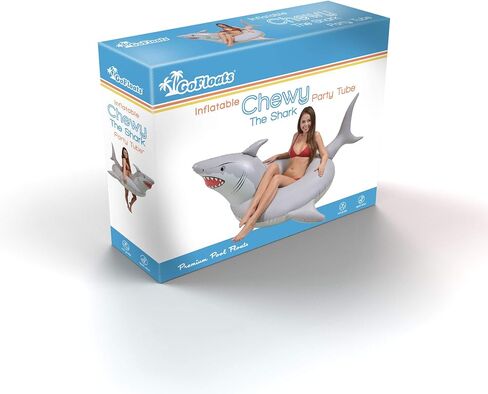 GoFloats 'Great White Bite' Shark Pool Float Party Tube - Inflatable Rafts, Adults & Kids in Kuwait