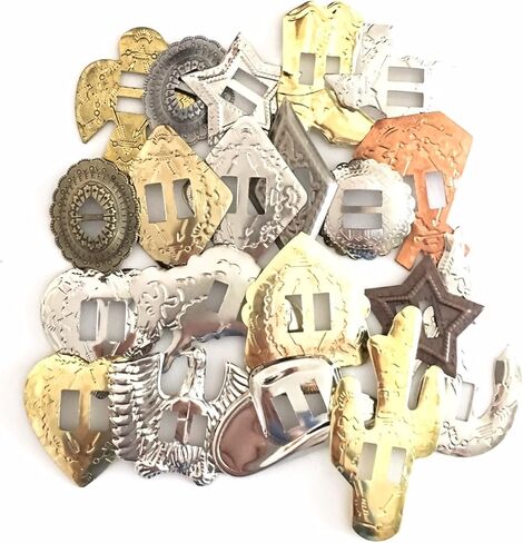 Conchos Grab Bag! Western Styles, Mixed Shapes and Sizes, Slotted; 100 Pieces in Saudi Arabia