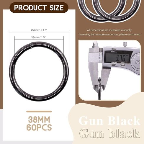60Pcs Metal O Ring Kit Belts Hardware Pin O-Ring for Macrame, Camping Belt, Dog Leashes, Light Saber Accessories, Luggage Belt, Handbag (Gold, 1 Inch) in Kuwait