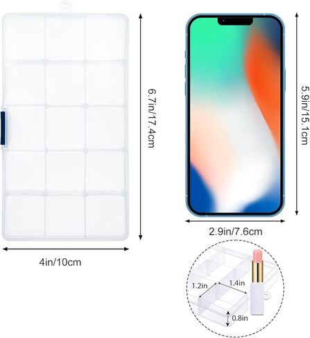 اس جي اتش يو او صندوق منظم مجوهرات بلاستيكي صغير شفاف مكون من 6 قطع مكون من 15 شبكة in Kuwait