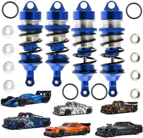 ممتص الصدمات المصنوع من خليط معدني لـ ARRMA 1/7 Infraction 6S BLX Felony 6S BLX Limitless Roller RC قطع غيار ترقيات السيارات #ARA330627#ARA330628(أزرق داكن) in Saudi Arabia
