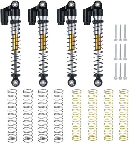 1/24th 48mm RC Car Shocks Aluminum Alloy Absorber Damper for All AXIAL SCX24 AXI90081 Deadbolt AXI00005/AXI00006 (Black) in Saudi Arabia
