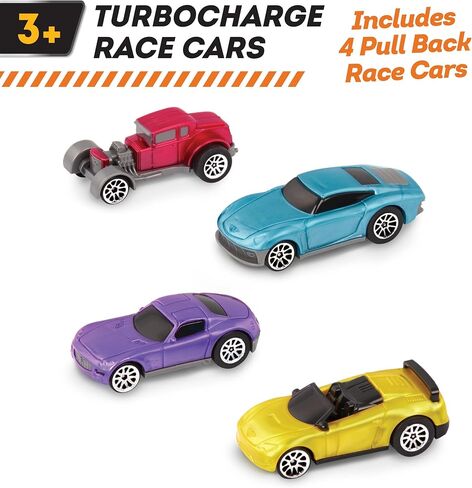 Driven by Battat – Turbocharge Pullback Vehicles – Toy Set with 4 Cars – Race Car Toys and Playsets for Kids – Toy Pull-Back Cars – 3 Years + – Turbocharge - Stock Cars (4 Pack) in Kuwait