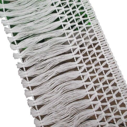 تريمس كرافت شراشيب دانتيل بيضاء بعرض 4 انش لتزيين الفساتين والتنورة والستائر وديكور المنزل والحرف اليدوية التي تصنعها بنفسك بطول 5 ياردة in Kuwait