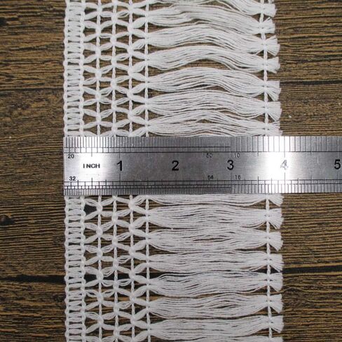 تريمس كرافت شراشيب دانتيل بيضاء بعرض 4 انش لتزيين الفساتين والتنورة والستائر وديكور المنزل والحرف اليدوية التي تصنعها بنفسك بطول 5 ياردة in Kuwait