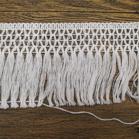 تريمس كرافت شراشيب دانتيل بيضاء بعرض 4 انش لتزيين الفساتين والتنورة والستائر وديكور المنزل والحرف اليدوية التي تصنعها بنفسك بطول 5 ياردة in Kuwait