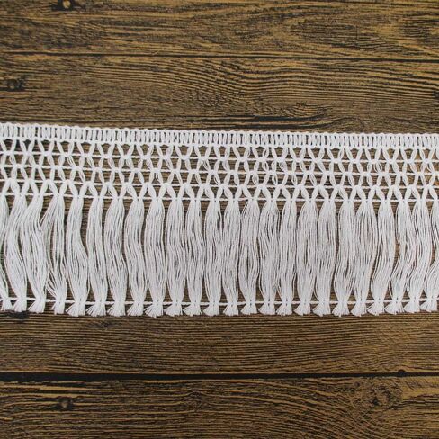 تريمس كرافت شراشيب دانتيل بيضاء بعرض 4 انش لتزيين الفساتين والتنورة والستائر وديكور المنزل والحرف اليدوية التي تصنعها بنفسك بطول 5 ياردة in Kuwait