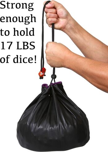 حقيبة Forged Dice Co. من حقيبة النرد التي لا نهاية لها - تحمل أكثر من 1000 نرد متعدد السطوح - حقيبة تخزين النرد مع 7 جيوب - مثالية للنرد بالجملة - جلد تنين قوس قزح in Kuwait
