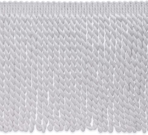 Trims by the Yard 6" Cotton Bullion Fringe Trim, White (Sold by the Yard) in Saudi Arabia