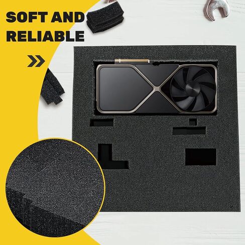 HolyMaji Pick and Pluck Pre Cubed Foam, 2 Pcs High Density Customizable Pick Apart Foam Insert, Pre Cutted Case Foam Pads for Board Game Tool Interlock Box Camera Storage Drawer, 16 x 12 x 2 inches in Kuwait