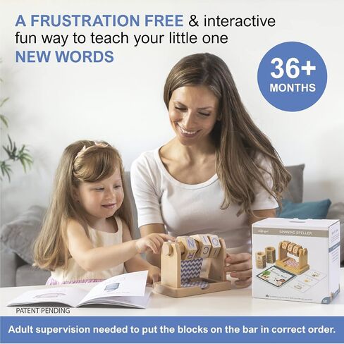Spinning Speller - Expansion Pack - Wooden Spelling Game - Frustration-Free Montessori Learning Letters Educational Games for Kids - Combines ABC Blocks Puzzle & Flashcards into Easy Fun Activity in Saudi Arabia
