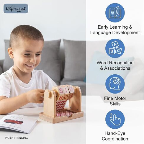 Spinning Speller - Expansion Pack - Wooden Spelling Game - Frustration-Free Montessori Learning Letters Educational Games for Kids - Combines ABC Blocks Puzzle & Flashcards into Easy Fun Activity in Saudi Arabia