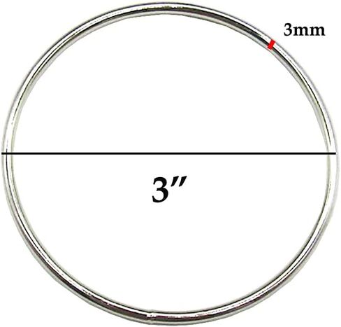 6 قطع من حلقات معدنية على شكل حرف O من PEPRMROE، حلقات صائدة الأحلام، حلقات مكرامية لصائدي الأحلام والحرف المعلقة (3 بوصة، فضي) in Kuwait