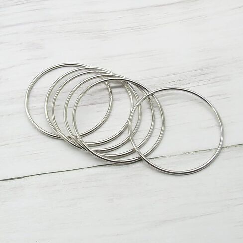 6 قطع من حلقات معدنية على شكل حرف O من PEPRMROE، حلقات صائدة الأحلام، حلقات مكرامية لصائدي الأحلام والحرف المعلقة (3 بوصة، فضي) in Kuwait