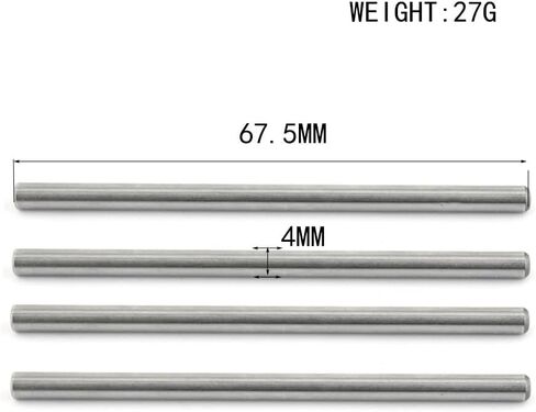 Steel Hinge Pin Lower 4*67.5mm Upgrades Parts for Arrma 1/7 Felony 6S Fireteam 6s blx Limitless Infracion 6s MOJAVE 6S 1/8 KRATONT 6s Typhon 6s blx Talion Notorious 6s Outcast 6S BLX 4pcs/set (Silver) in Kuwait