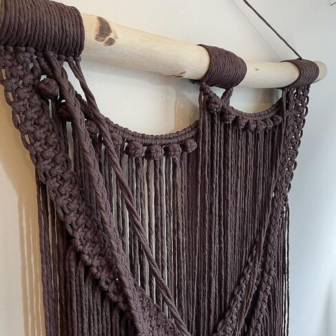 Crafteza Dark Brown Macrame Cord 4mm X 688 feet Single Strand Macrame Cord Made in India - 100% Natural Virgin Cotton Cord - Colored Rope for Crafts Perfect for DIY Macrame Crafts - Soft Macrame Yarn in Saudi Arabia