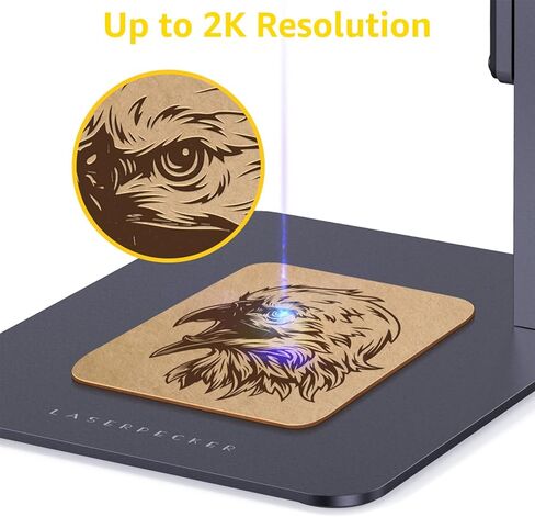 LaserPecker 2 نقش بالليزر، آلة نقش بالليزر مع قاطع نقش ليزر محمول بأسطوانة، آلة حفر ليزر محمولة على سطح المكتب للجلد المعدني المطلي - مع صندوق تخزين/بنك طاقة in Kuwait