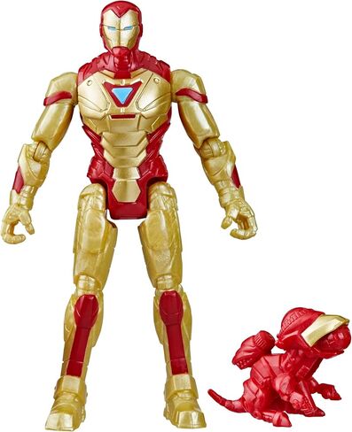 Marvel Mech Strike Mechasaurs Iron Man Action Figure, 4-Inch, with Weapon Accessory, Toys for Kids Ages 4 and Up, Medium in Saudi Arabia