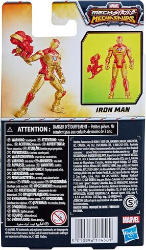 Marvel Mech Strike Mechasaurs Iron Man Action Figure, 4-Inch, with Weapon Accessory, Toys for Kids Ages 4 and Up, Medium in Saudi Arabia