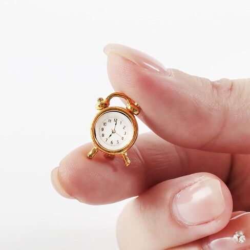 4 Pieces Miniature Alarms Mini Clock Models for DIY Craft Minihouse Accessories 1:12 Scale Miniature Scene Cute Tiny Alarm Clocks in Saudi Arabia