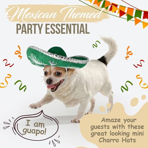 قبعة سومبريرو مكسيكية صغيرة الحجم من ياجوا مارياتشي بمقاس 15.24 سم، مناسبة للحفلات المكسيكية أو الكلاب الصغيرة أو القطط الصغيرة (مجموعة متنوعة من 3 قطع) in Kuwait