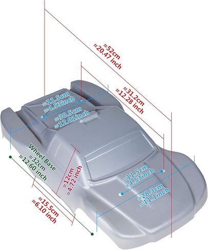 Compatible Custom Body Black Replacement for 1/10 Scale RC Car or Truck (Truck not Included) SSJ-BK-01 in Saudi Arabia