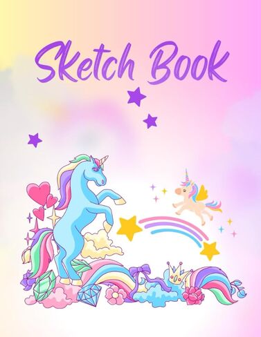 Sketch Book: Unicorn Notebook For Sketching, Painting, Drawing, Writing, Doodling, Artist Drawing, 8.5" x 11" - Notebook 110 Pages Blank Paper For School/Art Class/Office or Home. in Saudi Arabia