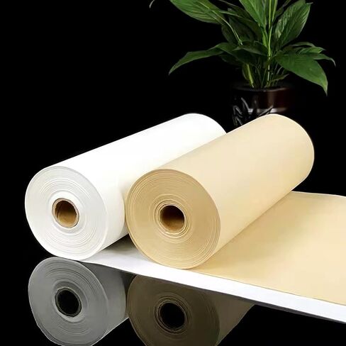 MEGREZ Roll Pack Xuan Paper Thicken Calligraphy Xuan Paper Sumi Paper for Practice Chinese Japanese, 35cm x 20m(13.8in x 65.6ft), Half Raw Ripe Xuan Paper, White in Kuwait