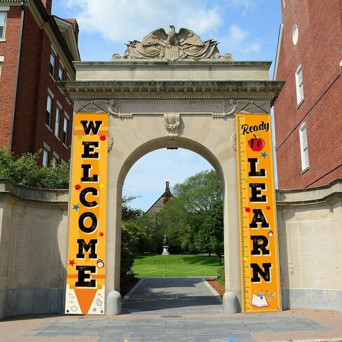Whaline Welcome Back to School Porch Sign Banner, Back to School Party Classroom Door Hanging Decorations in Saudi Arabia