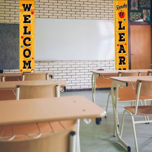 Whaline Welcome Back to School Porch Sign Banner, Back to School Party Classroom Door Hanging Decorations in Saudi Arabia