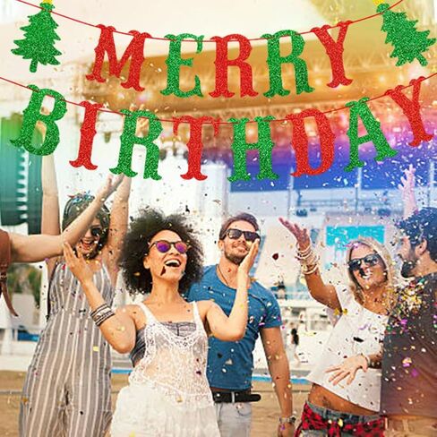 لافتة عيد ميلاد هاوسين، لافتة عيد ميلاد شجرة عيد الميلاد قابلة لإعادة الاستخدام، دعامة ورقية للصور للرجال والنساء وحفلات الأطفال (أحمر + أخضر) in Kuwait