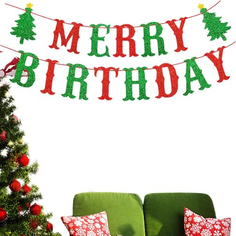 لافتة عيد ميلاد هاوسين، لافتة عيد ميلاد شجرة عيد الميلاد قابلة لإعادة الاستخدام، دعامة ورقية للصور للرجال والنساء وحفلات الأطفال (أحمر + أخضر) in Kuwait