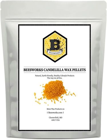 Beesworks Candelilla Wax Pellets Approximately 1lb (16 Ounce) | 100% Pure Food Grade Vegan Wax for DIY Candle Making, Soap, and Lip Balm | Cosmetic Grade Wax in Kuwait