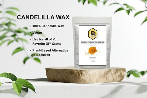 Beesworks Candelilla Wax Pellets Approximately 1lb (16 Ounce) | 100% Pure Food Grade Vegan Wax for DIY Candle Making, Soap, and Lip Balm | Cosmetic Grade Wax in Kuwait