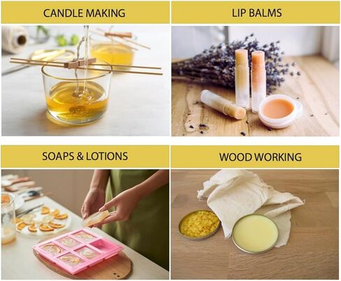 Beesworks Candelilla Wax Pellets Approximately 1lb (16 Ounce) | 100% Pure Food Grade Vegan Wax for DIY Candle Making, Soap, and Lip Balm | Cosmetic Grade Wax in Kuwait