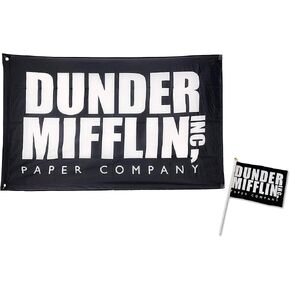 الدعائم التلفزيونية الرائعة - علم Dunder Mifflin (5.5 بوصة × 8.3 بوصة) ولافتة (3'x5 بوصة) - بضائع عرض المكتب in Kuwait