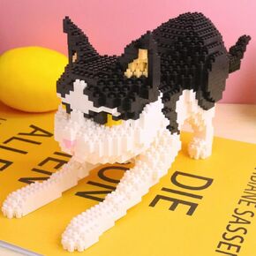 Uvini Micro Blocks Cat Building Set, Adult Building Set, Cat Model Toy for Women, Teens or Adult 1390 Pieces