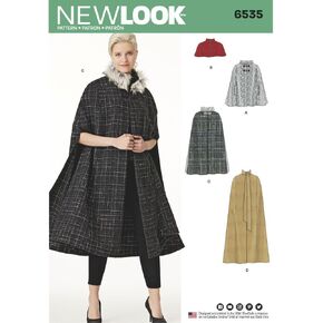 NEWLOOK Sewing Pattern D0730/6535 - Misses' Capes in Four Lengths, A (6-8-10-12-14-16-18-20-22-24) in Saudi Arabia
