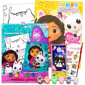 مجموعة طلاء ملصقات بيت الدمى من غابي - حزمة مع مجموعة طلاء بيت الدمى من غابي، وكتاب تلوين بيت الدمى من غابي، والملصقات، والمزيد | لوازم حفلات بيت الدمى من غابي in Kuwait