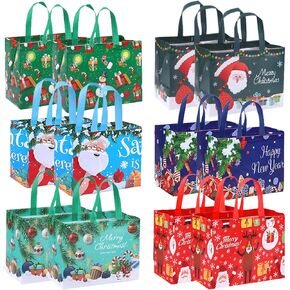 12 قطعة من حقائب هدايا عيد الميلاد للعائلات والأصدقاء، حقائب جودي كبيرة مقاس 12.6 بوصة × 9.8 بوصة × 6.7 بوصة، وحقيبة يد هدايا سانتا كلوز غير منسوجة، وحقائب هدايا الحفلات، وحقائب هدايا عيد الميلاد متعددة الاستخدام وحقائب الدمى للأطفال in Kuwait