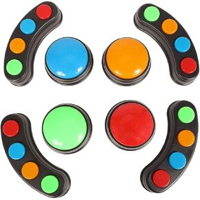 IQ تويز مجموعة صفارات عرض العاب الضوء والصوت مكونة من 8 قطع، صفارات للأسئلة والاجابات، صفارات لعروض الالعاب، مسابقات الفصل الدراسي وليلة الالعاب العائلية، 4 قضبان اضاءة و4 صفارات العاب فردية in Kuwait