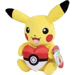 Pokémon 8" Pikachu with Heart Poke Ball Plush - Officially Licensed - Quality & Soft Stuffed Animal Toy - Add to Your Collection! - Great Gift for Kids, Boys, Girls & Fans of Pokemon in Saudi Arabia