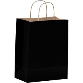 Qutuus 10x5x13 Kraft Paper Bags 100 Pcs Kraft Shopping Bags, Gift Bags, Retail Bags, Recycled Bulk, Brown Paper Bags with Handles Bulk