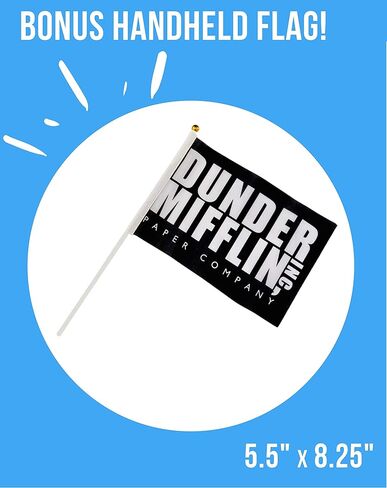الدعائم التلفزيونية الرائعة - علم Dunder Mifflin (5.5 بوصة × 8.3 بوصة) ولافتة (3'x5 بوصة) - بضائع عرض المكتب in Kuwait