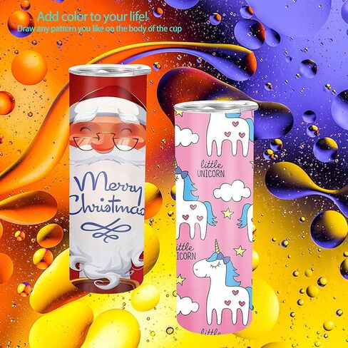 YOUKE OLA Sublimation Skinny Tumbler Straight Blank White 20oz - Sublimation Tumblers for Heat Transfer, Stainless Steel Coffee Cup with Shrink Wrap Sleeve & Straw | Vinyl DIY Gifts, 8 Pack in Saudi Arabia
