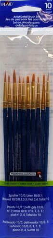 Plaid Detail Round Brush Set, 44278 (10-Piece),Black in Saudi Arabia