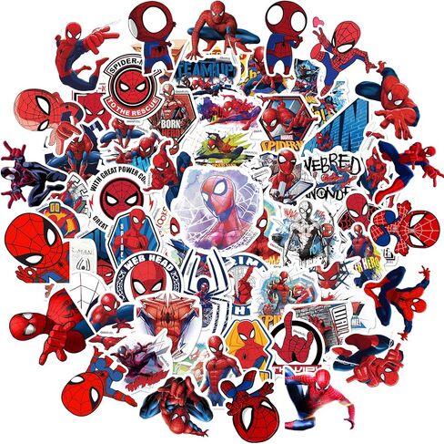 Spider Kids Stickers - 85pcs Non-Repeatable Stickers Water Bottle Water Bottle Car Bike for Laptop Bumper Skateboard Luggage Computer Superhero Stickers in Kuwait