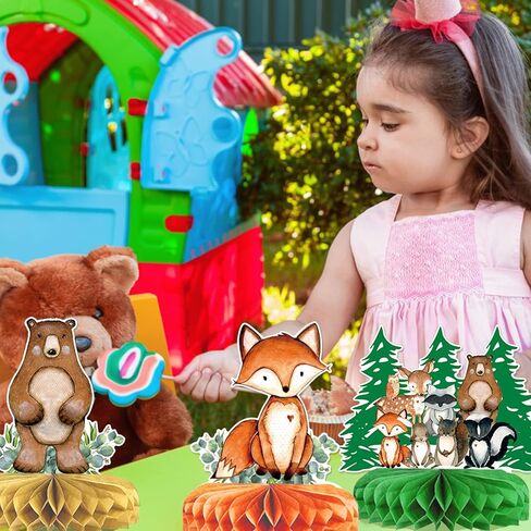 9 قطع زينة مركزية للطاولة بنمط حيوانات الغابة وحيوانات الغابة وحفلات استقبال المولود وديكورات عيد الميلاد بطابع الغابة وديكورات حفلات استقبال المولود الجديد in Kuwait