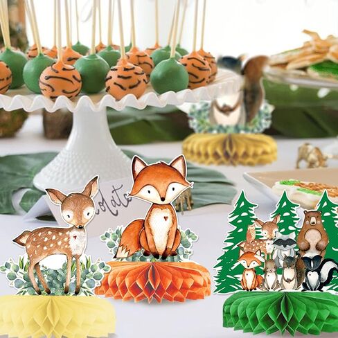 9 قطع زينة مركزية للطاولة بنمط حيوانات الغابة وحيوانات الغابة وحفلات استقبال المولود وديكورات عيد الميلاد بطابع الغابة وديكورات حفلات استقبال المولود الجديد in Kuwait